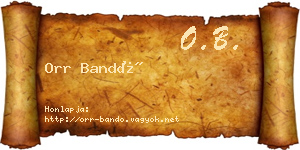 Orr Bandó névjegykártya